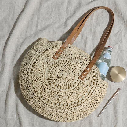 Quiro Liliana Straw & PU Leather Tote – Summer Carryall for Beach Days