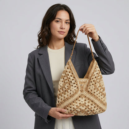 Quiro Seraphina Straw Tote Bag – Ultra-Spacious Everyday Carry Essential