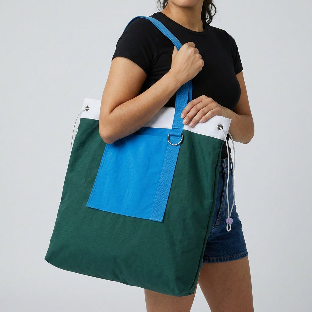 Quiro Alina Foldable Nylon Tote – Ultra-Light Compact Travel & Shopping Bag