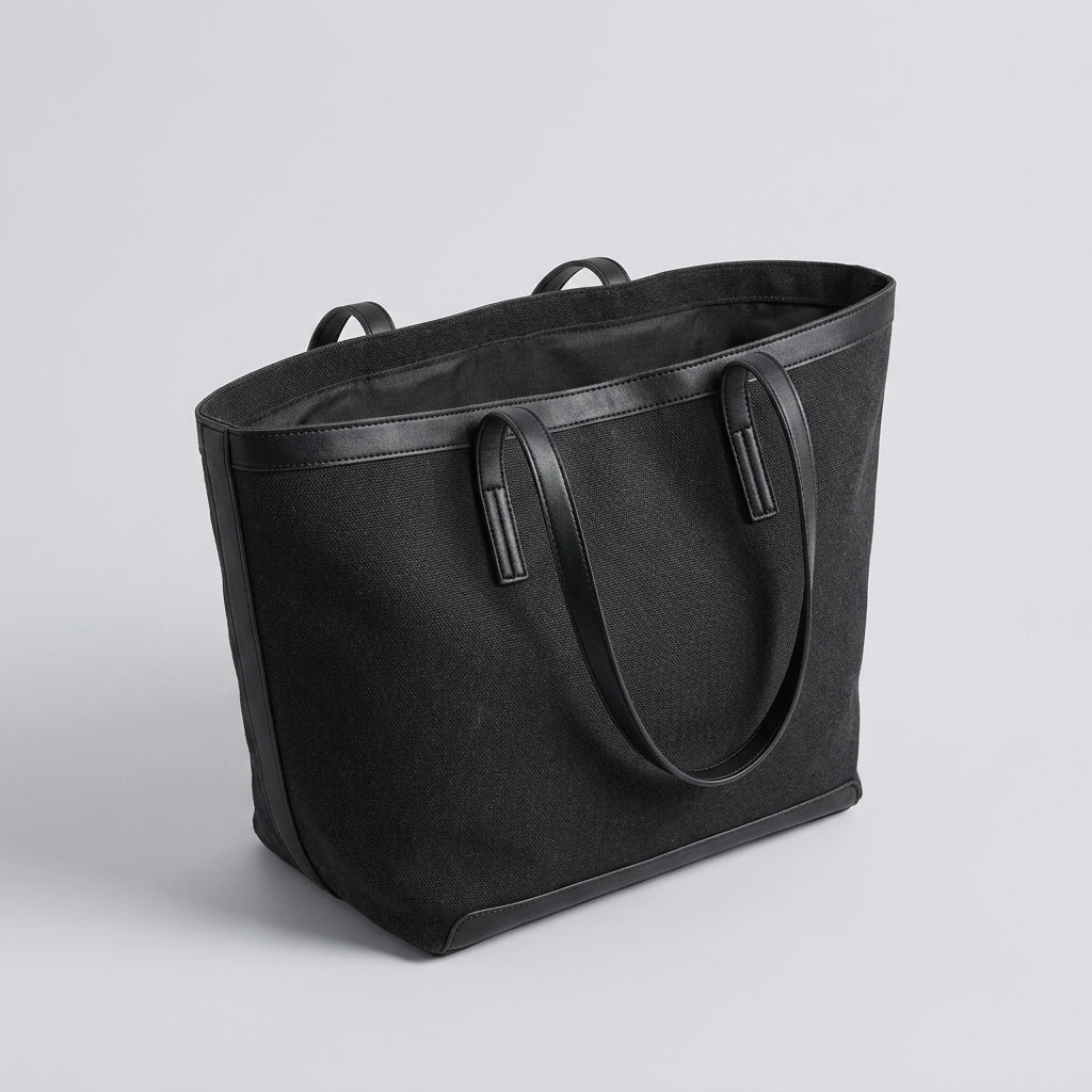 Quiro Oriana Canvas Tote Bag – PU Leather Trim Everyday Carry Essential