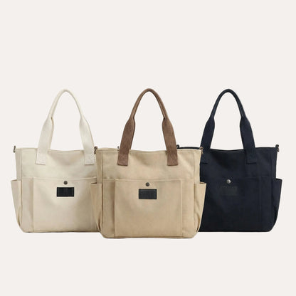 Quiro Claire Canvas Tote Bag – Structured Carry for 15.6-Inch Laptops