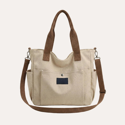 Quiro Claire Canvas Tote Bag – Structured Carry for 15.6-Inch Laptops