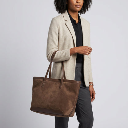 Quiro Oriana Canvas Tote Bag – PU Leather Trim Everyday Carry Essential