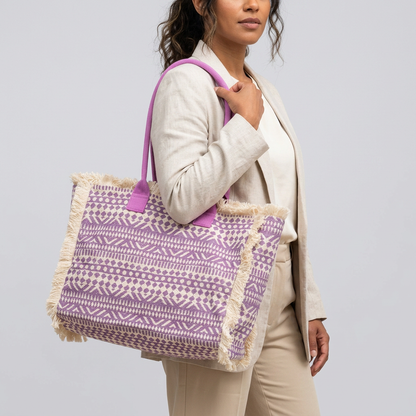 Quiro Noelle Patterned Canvas Tote Bag – Spacious Everyday Carry Essential
