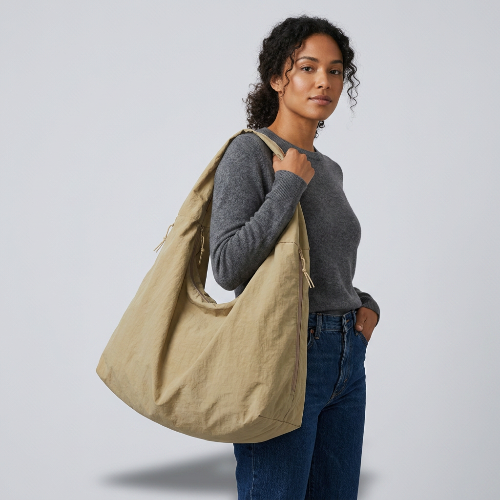 Quiro Clara Nylon Hobo Bag – Sleek Multi-Pocket Everyday Carry