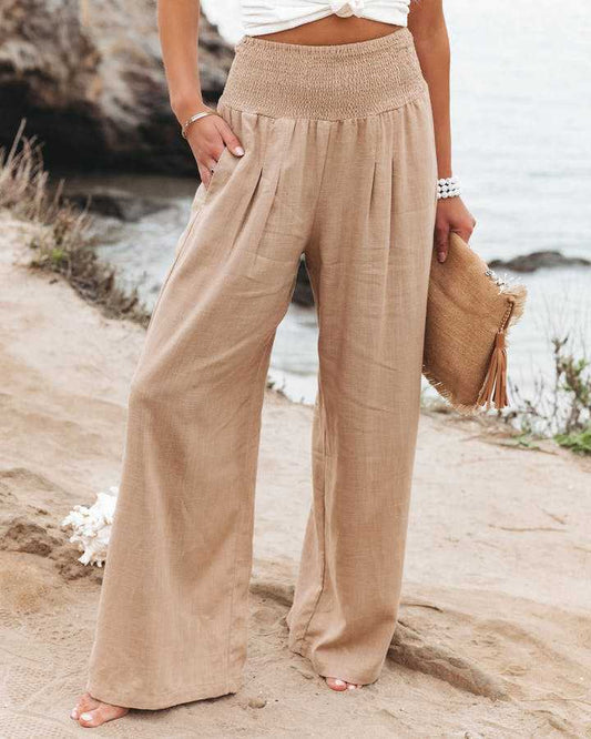Michelle: Women's Wide-Leg Linen Pants – Effortless Style & Breathable Comfort