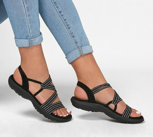 Women's Lightweight Comfort Sandals with Elastic Strap - Supportive, Non-Slip Summer Walking Sandals