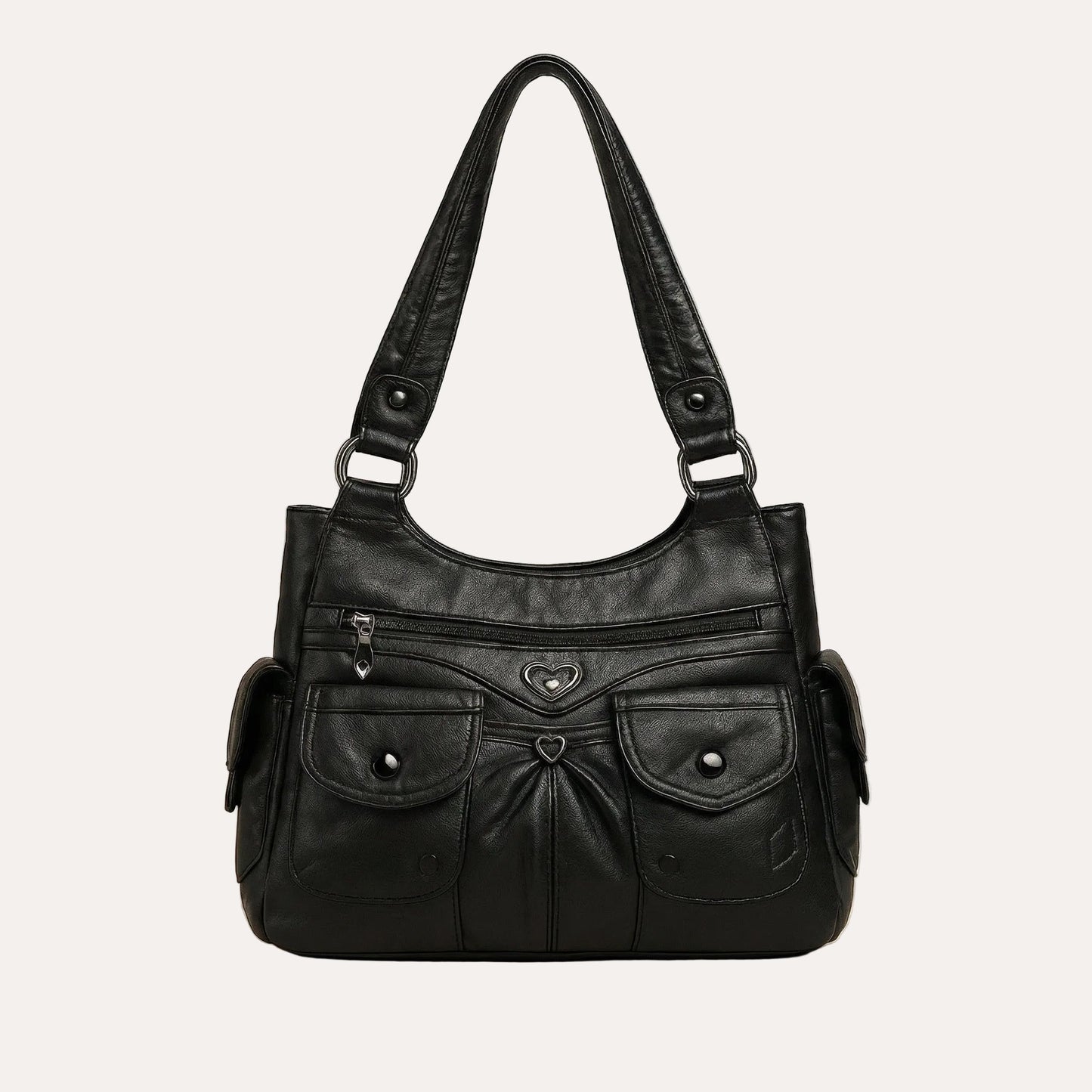 Quiro Louise PU Leather Shoulder Bag – Multi-Pocket Everyday Organizer