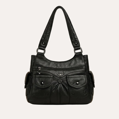 Quiro Louise PU Leather Shoulder Bag – Multi-Pocket Everyday Organizer