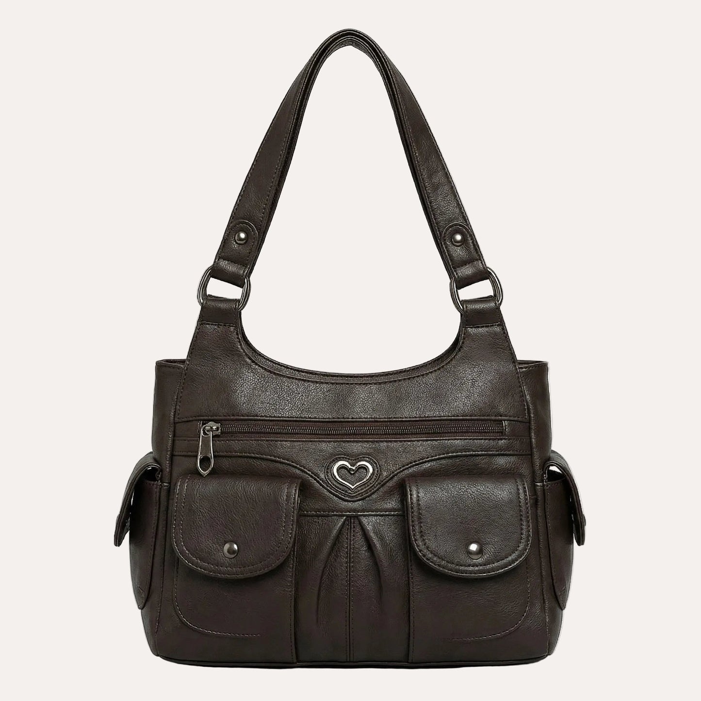 Quiro Louise PU Leather Shoulder Bag – Multi-Pocket Everyday Organizer