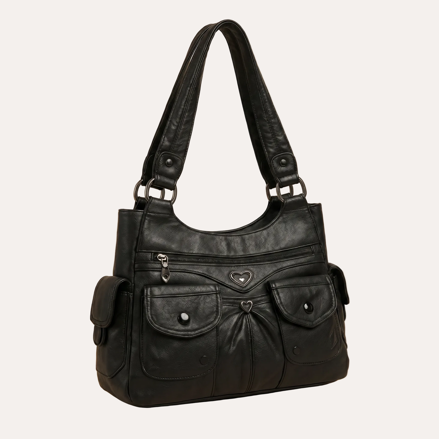 Quiro Louise PU Leather Shoulder Bag – Multi-Pocket Everyday Organizer