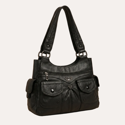 Quiro Louise PU Leather Shoulder Bag – Multi-Pocket Everyday Organizer