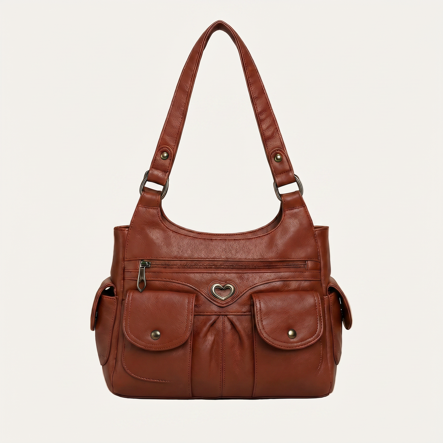 Quiro Louise PU Leather Shoulder Bag – Multi-Pocket Everyday Organizer