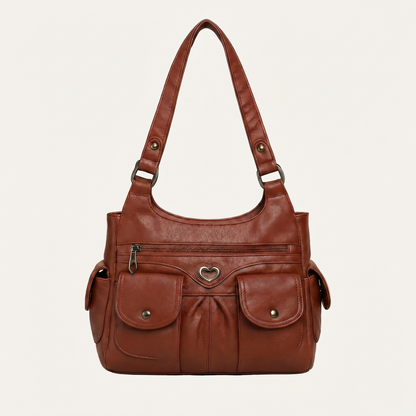 Quiro Louise PU Leather Shoulder Bag – Multi-Pocket Everyday Organizer