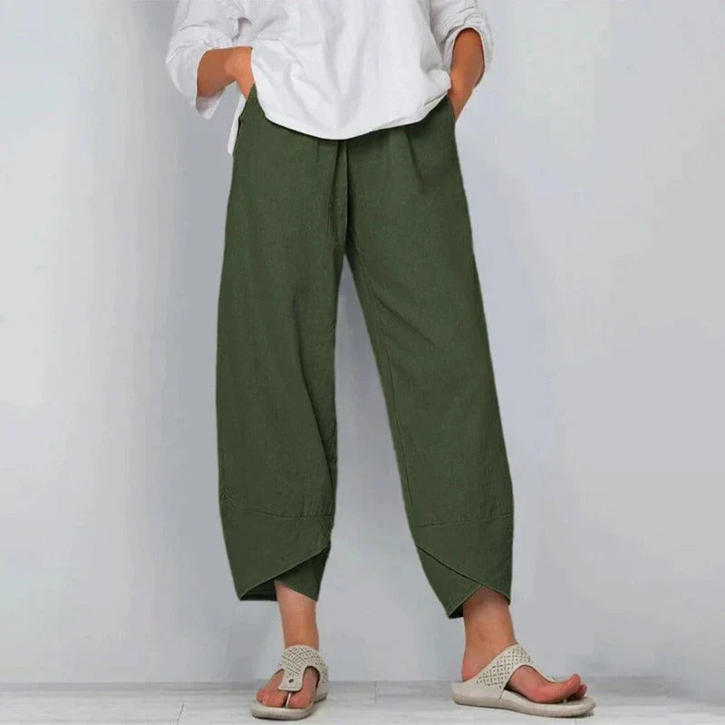 Quiro Sara Women's Linen Pants – Lightweight Breathable Warm-Weather Comfort