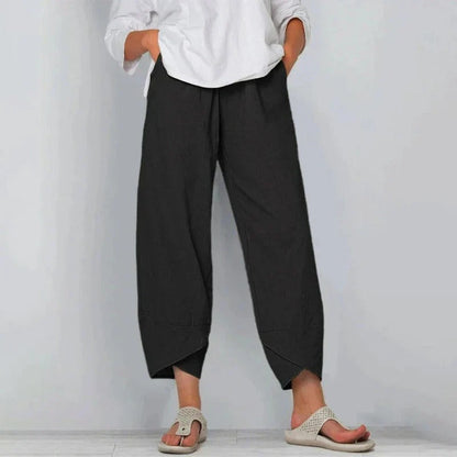 Quiro Sara Women's Linen Pants – Lightweight Breathable Warm-Weather Comfort