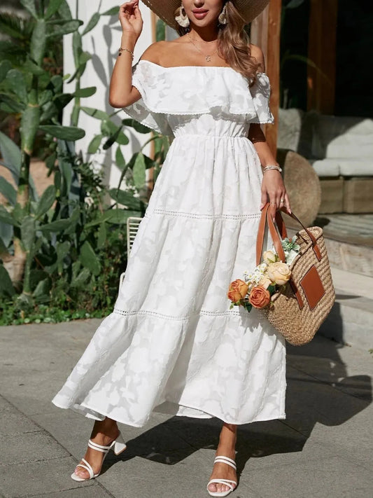 Emily | Chic Women's Off-Shoulder Maxi Dress with Tiered Design