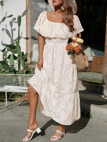 Quiro Emily Off-Shoulder Maxi Dress – Flowy Tiered Silhouette for Beach & Summer