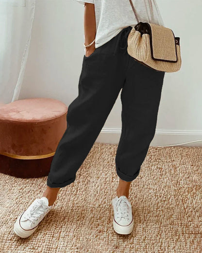 Quiro Kayla High-Waist Trousers – Classic Straight-Leg Black Pants for Every Occasion