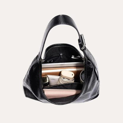 Quiro Sable Hobo Bag – Distressed PU Leather Shoulder Bag with Bonus Pouch