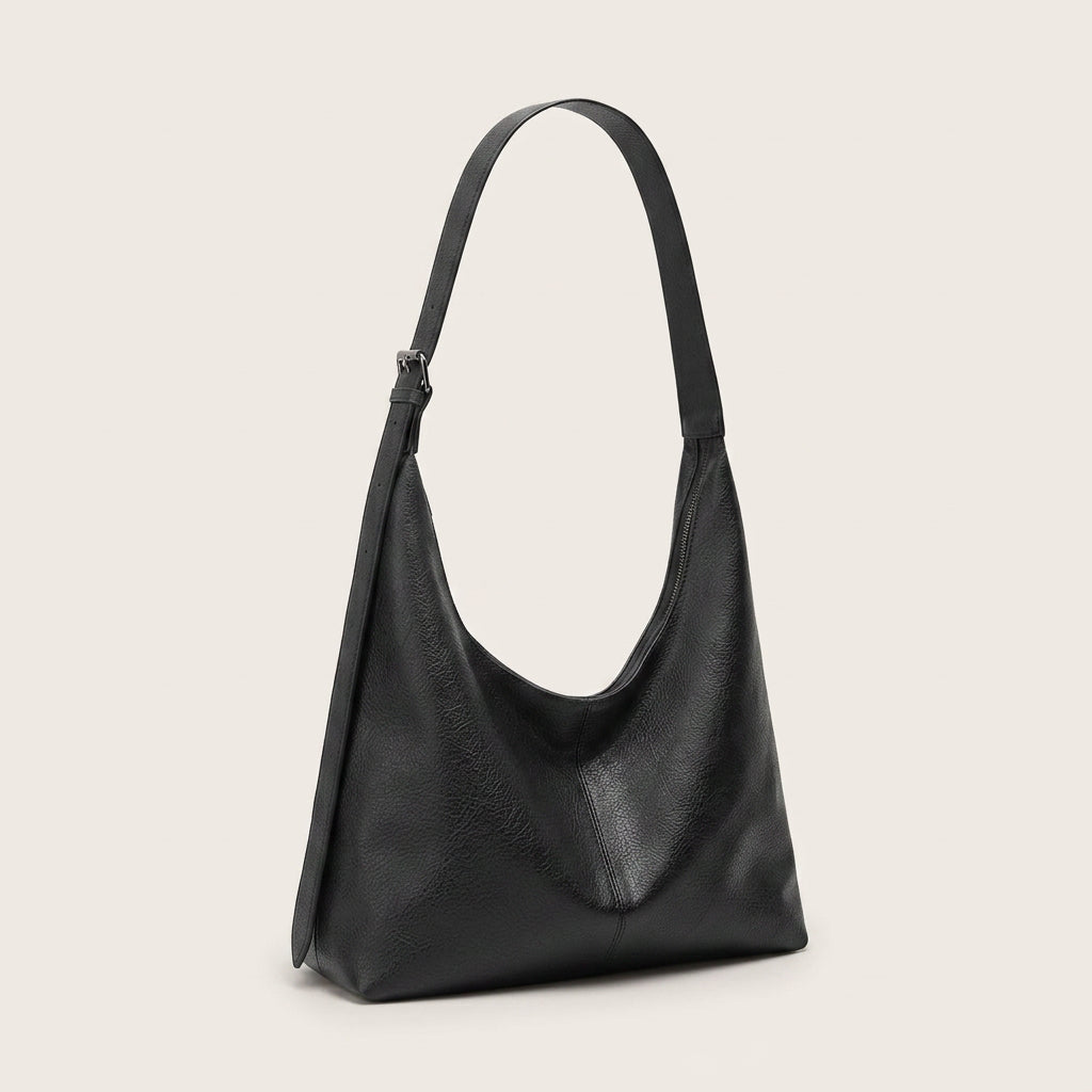 Quiro Melina Grained PU Leather Hobo Bag – Adjustable Shoulder Strap