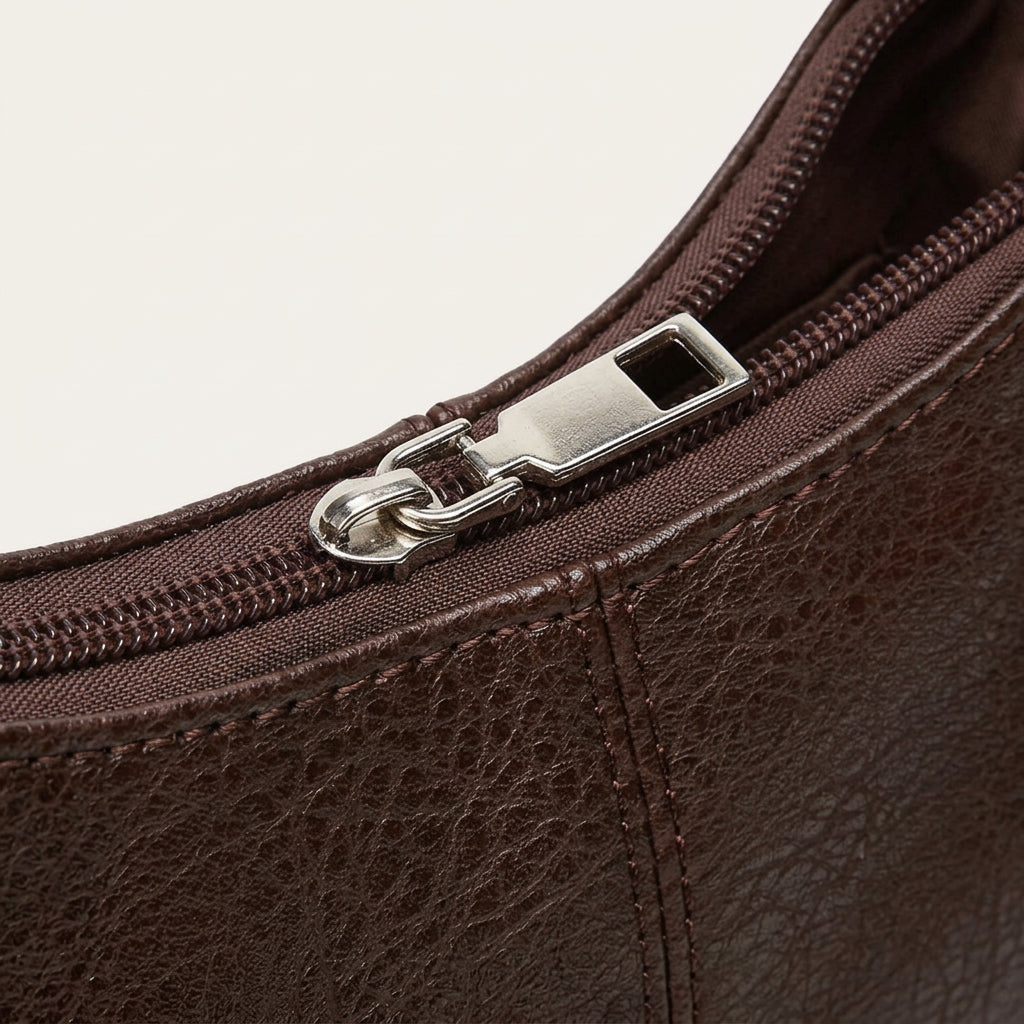 Quiro Melina Grained PU Leather Hobo Bag – Adjustable Shoulder Strap