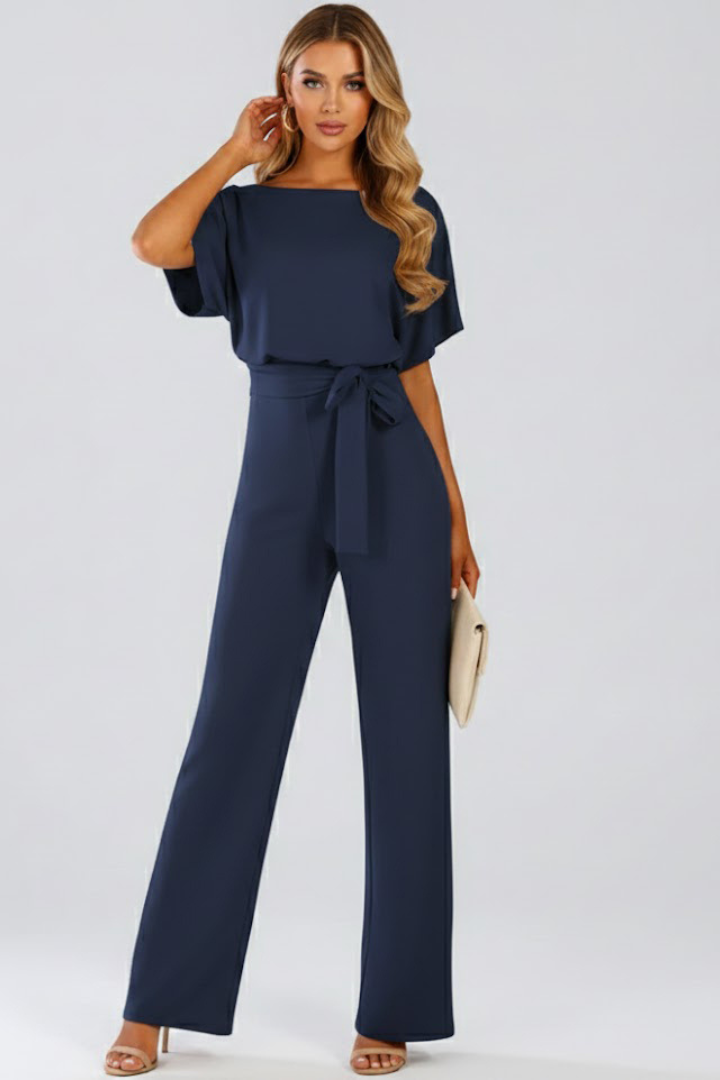 Quiro Belted Wide-Leg Jumpsuit – Flowing Silhouette for Any Occasion