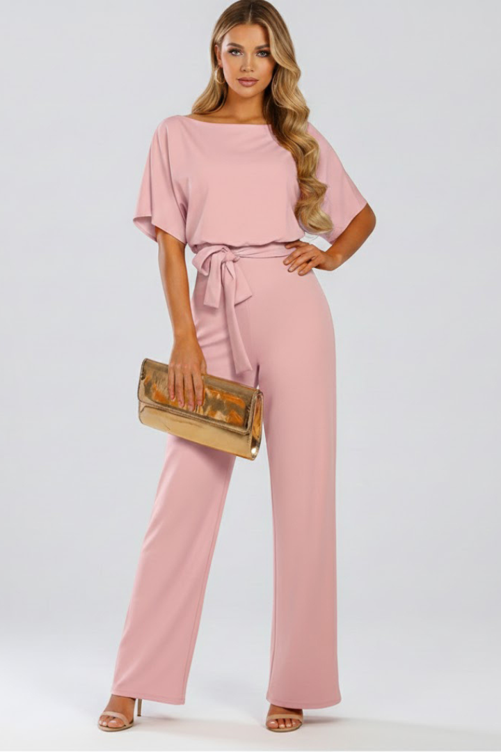 Quiro Belted Wide-Leg Jumpsuit – Flowing Silhouette for Any Occasion