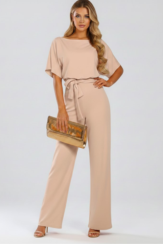 Women's Belted Wide-Leg Jumpsuit