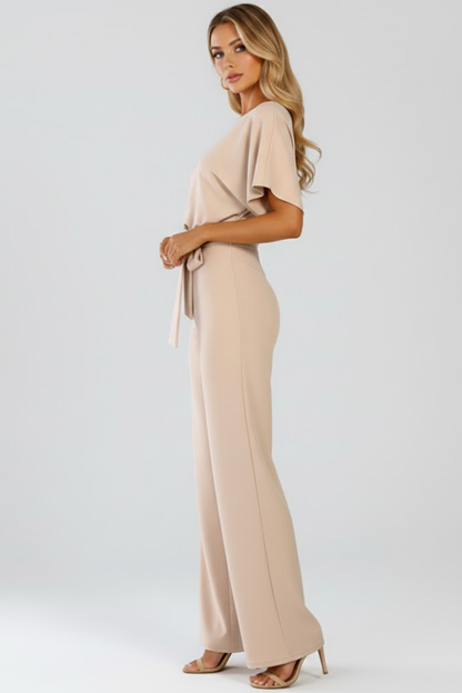 Quiro Belted Wide-Leg Jumpsuit – Flowing Silhouette for Any Occasion