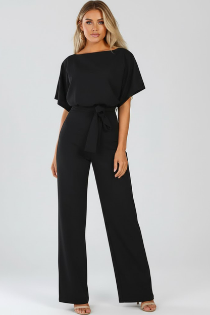 Quiro Belted Wide-Leg Jumpsuit – Flowing Silhouette for Any Occasion