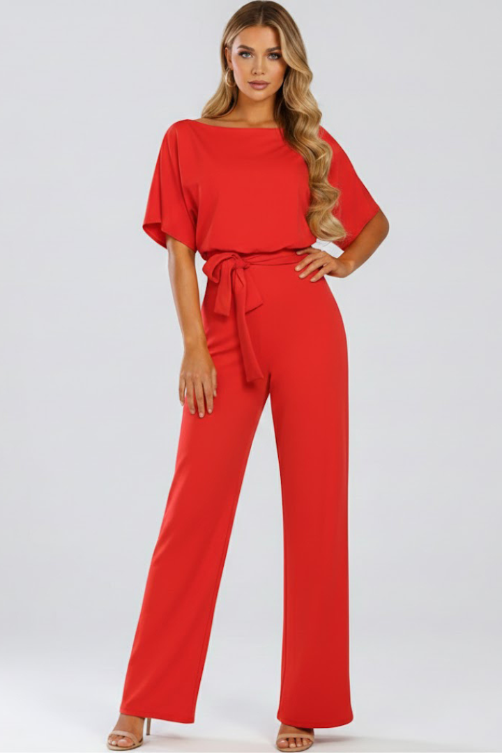 Quiro Belted Wide-Leg Jumpsuit – Flowing Silhouette for Any Occasion