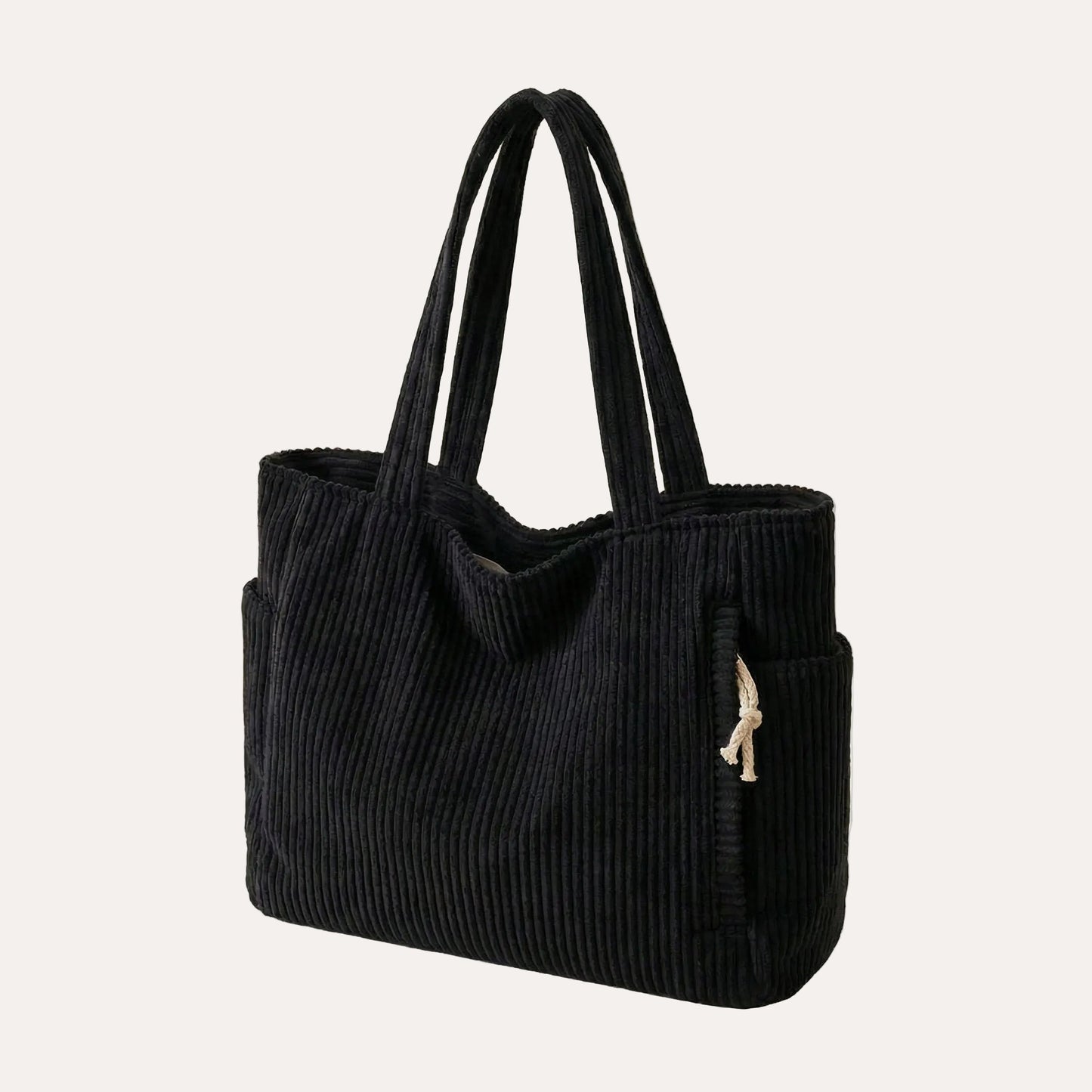 Quiro Corduroy Tote Bag – Soft Ribbed Texture, Spacious Everyday Carry