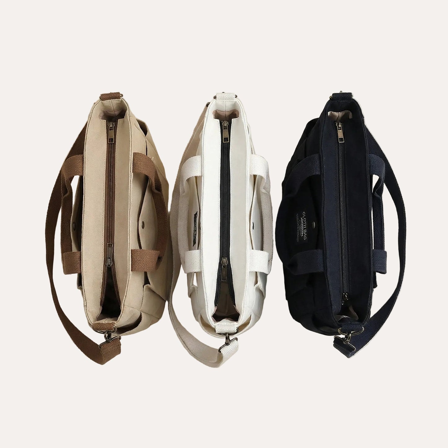 Quiro Claire Canvas Tote Bag – Structured Carry for 15.6-Inch Laptops