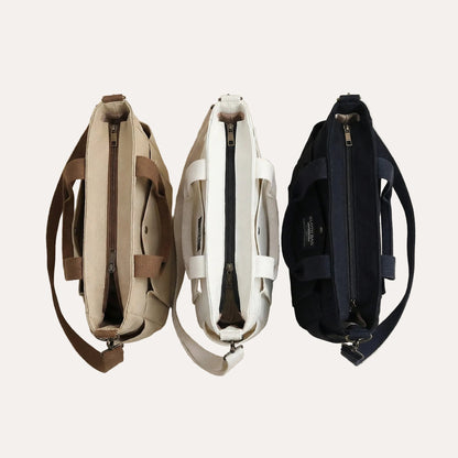 Quiro Claire Canvas Tote Bag – Structured Carry for 15.6-Inch Laptops