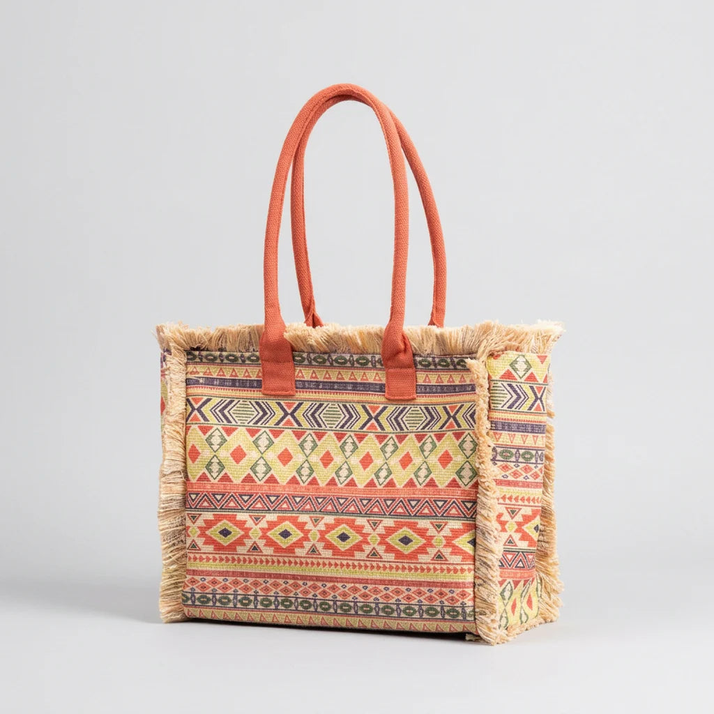 Quiro Noelle Patterned Canvas Tote Bag – Spacious Everyday Carry Essential