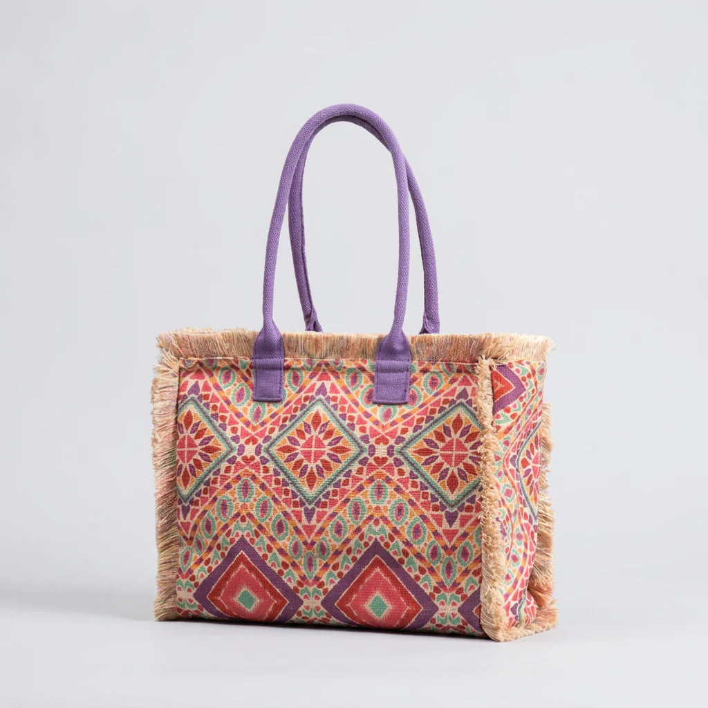 Quiro Noelle Patterned Canvas Tote Bag – Spacious Everyday Carry Essential