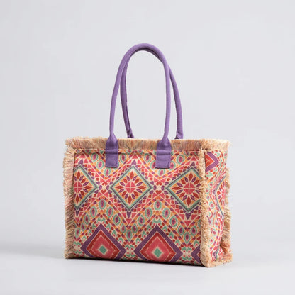 Quiro Noelle Patterned Canvas Tote Bag – Spacious Everyday Carry Essential