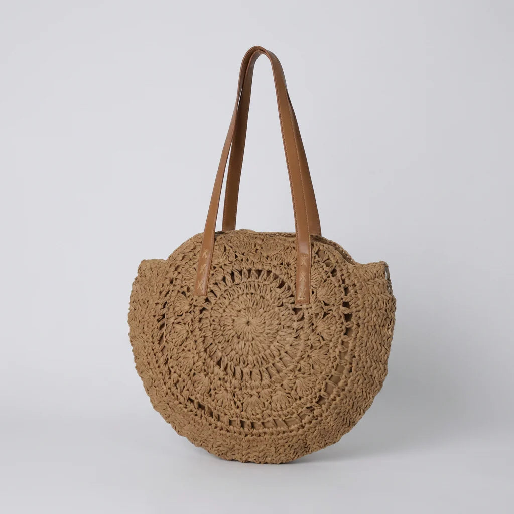 Quiro Liliana Straw & PU Leather Tote – Summer Carryall for Beach Days