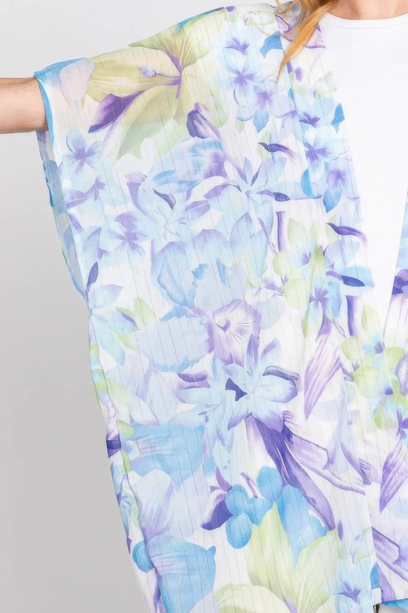 Quiro Floral Print Cover-Up – Vintage Open-Front Style for Beach Days