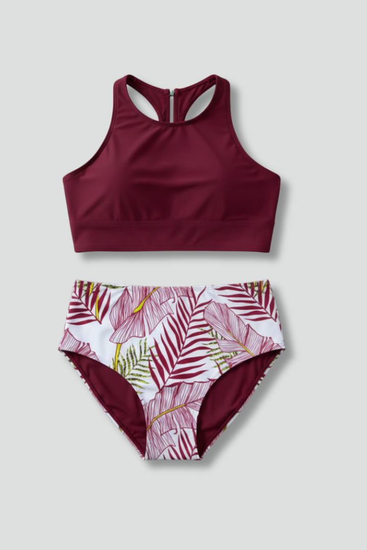 Quiro Wrap-Top Bikini Set – Flattering V-Neck High-Waist Fit for Beach & Pool
