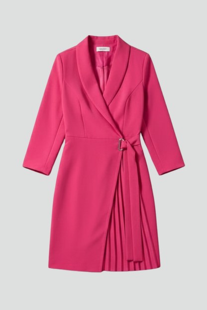 Quiro Blazer Dress with Notched Collar – Shaped Waist Straight Hem