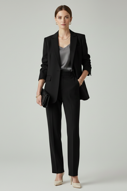 Quiro Tailored Blazer & Trouser Set – Straight-Leg Two-Piece Suit