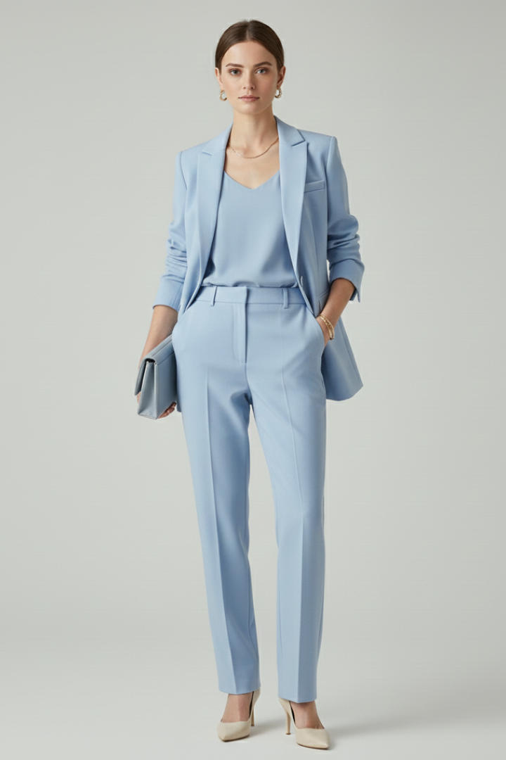 Quiro Tailored Blazer & Trouser Set – Straight-Leg Two-Piece Suit