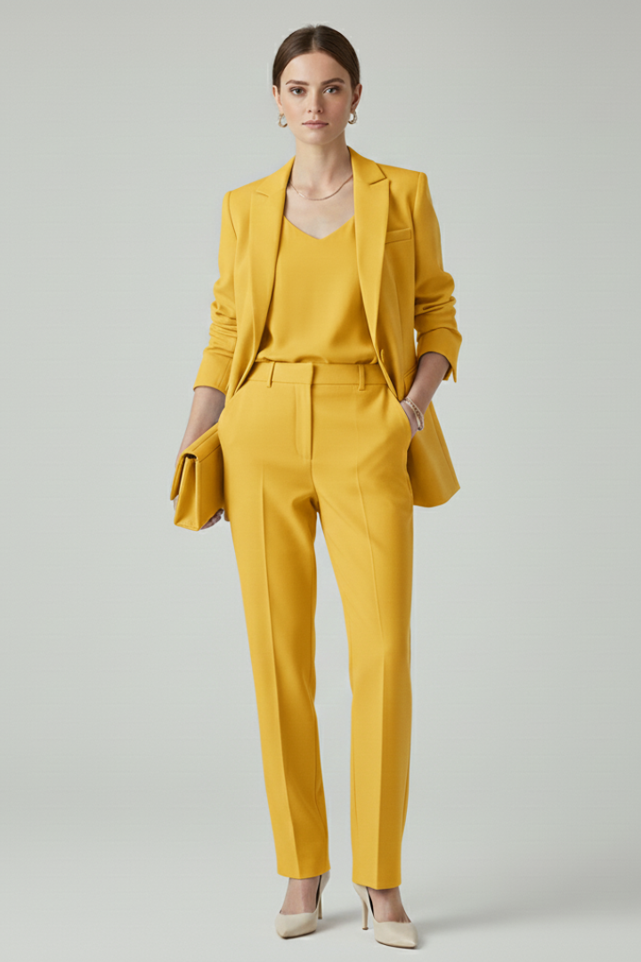 Quiro Tailored Blazer & Trouser Set – Straight-Leg Two-Piece Suit
