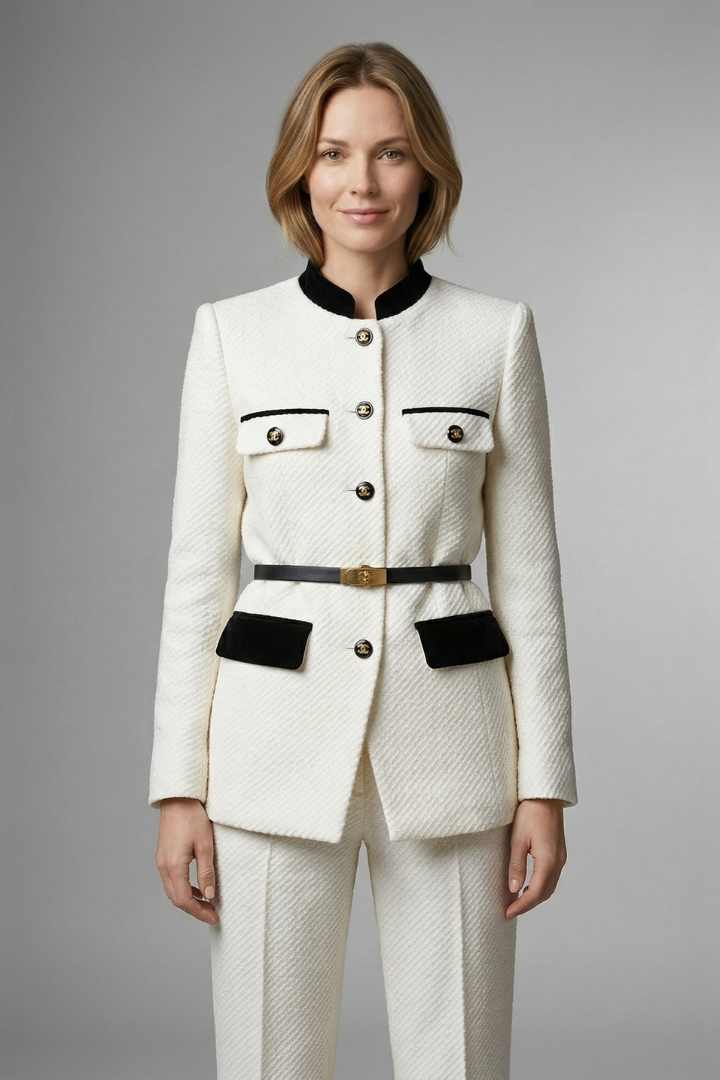 Quiro Belted-Waist Blazer – Flattering Button-Front Fit for Work