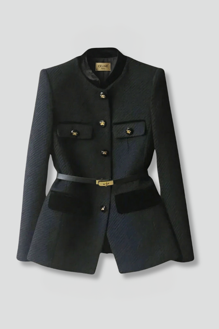 Quiro Belted-Waist Blazer – Flattering Button-Front Fit for Work