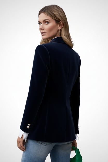 Quiro Hip-Length Lapel Blazer with Single-Button Closure – Office to Evening