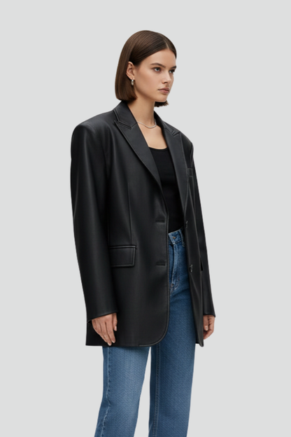 Quiro Oversized Blazer with Sharp Lapel – Polished Everyday Tailoring