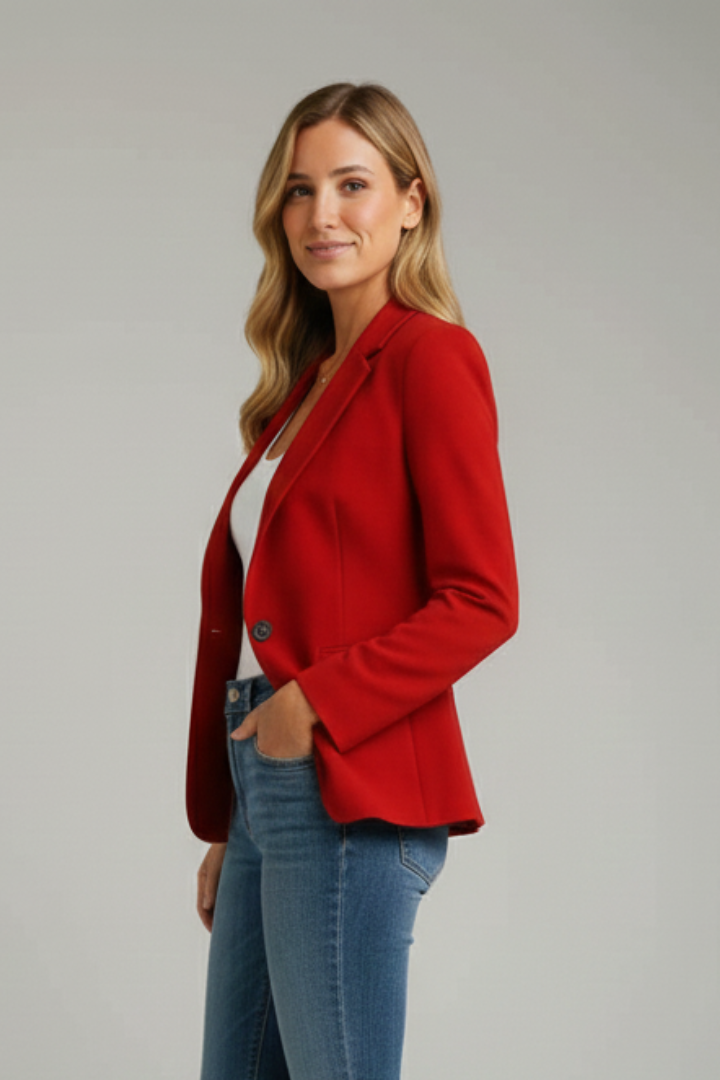 Quiro Tailored Blazer with Notched Lapel & Single Button – Work-Ready Classic